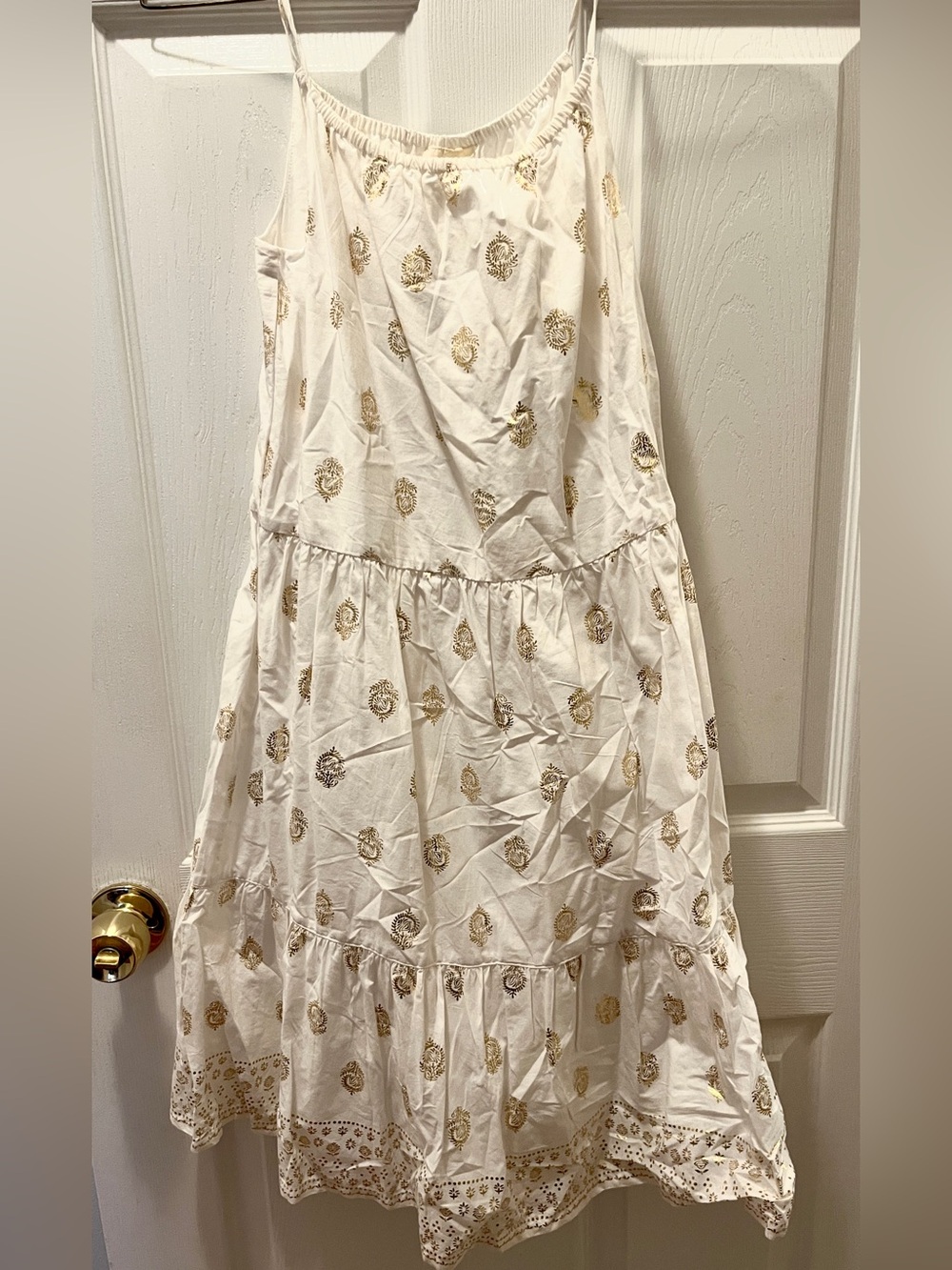 Crazy 8 NWT Girls Dress Tank Style Gold Medallion Pattern.  XL Soft Lined Cotton
